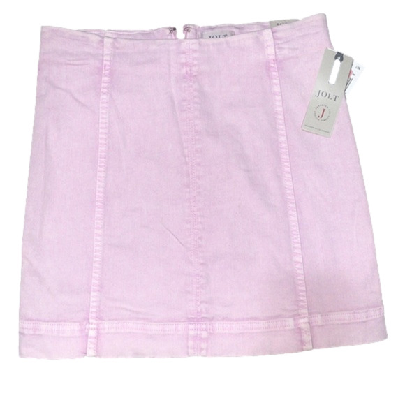 Jolt Dresses & Skirts - NWT JOLT Acid Wash Pink Mini Skirt Lyocell 27W stretch western 90’s soft denim